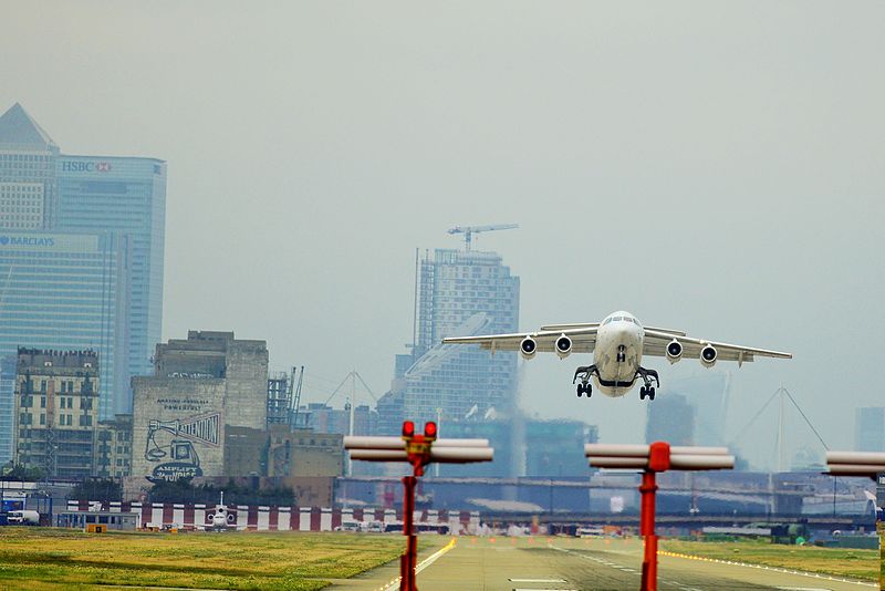 File:EI-RJN CityJet Avro RJ85 take off from London City Airport.jpg