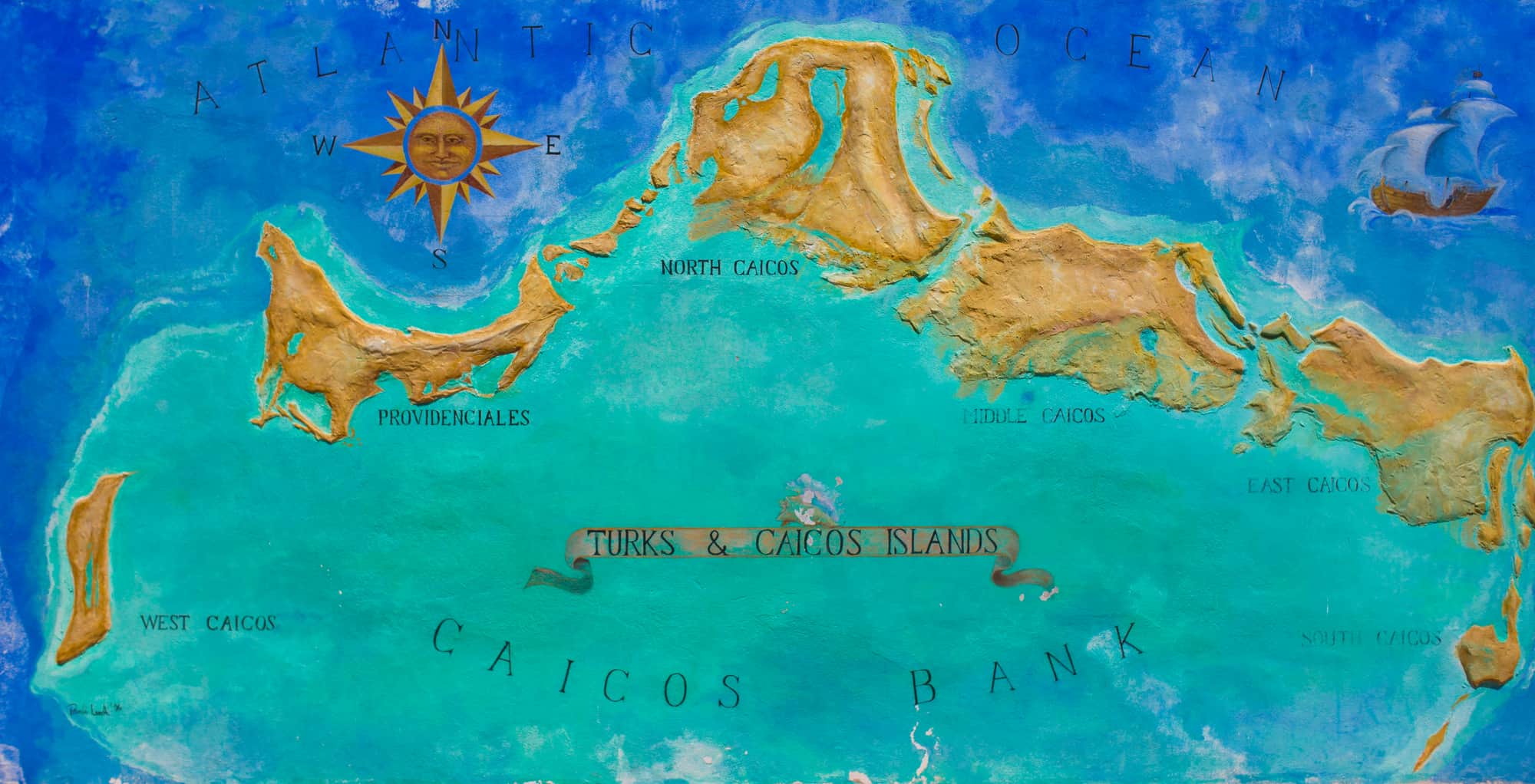 A map of Turks and Caicos